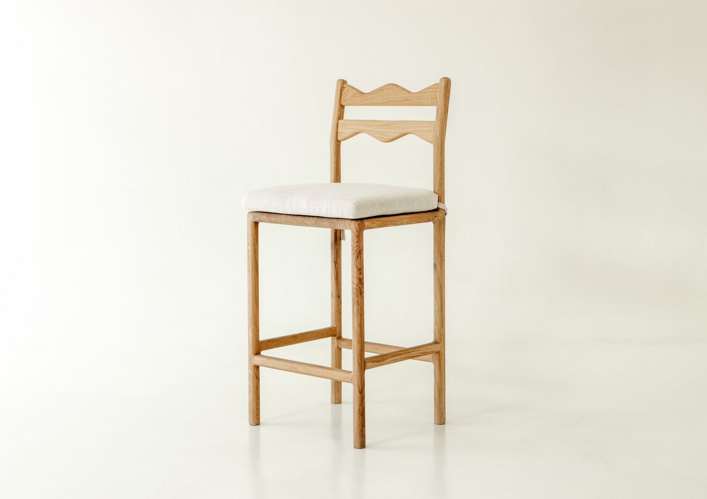 Jasper Solid Oak Counter Stool - Front Angle