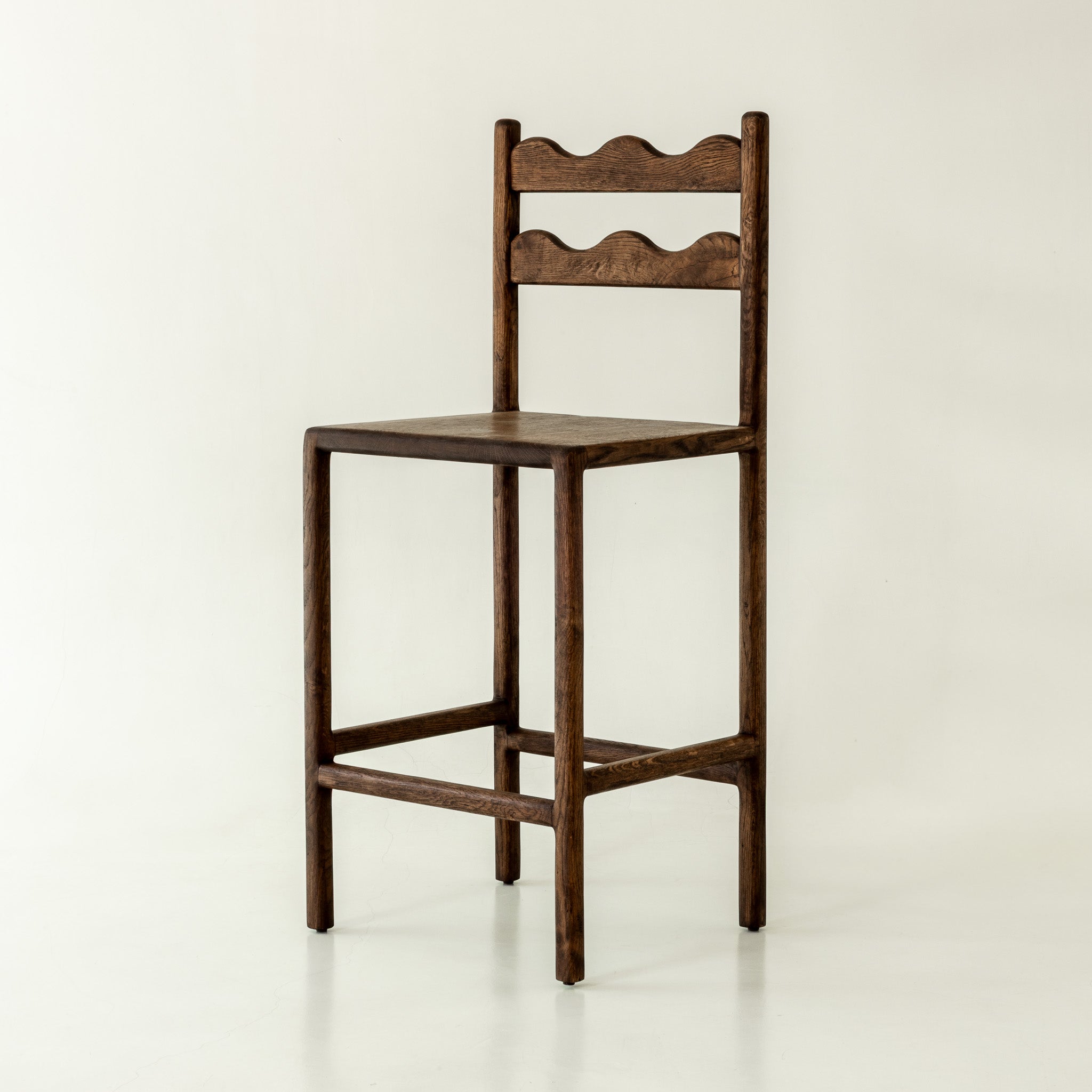 Charlie Solid Oak Counter Stool - Front angle