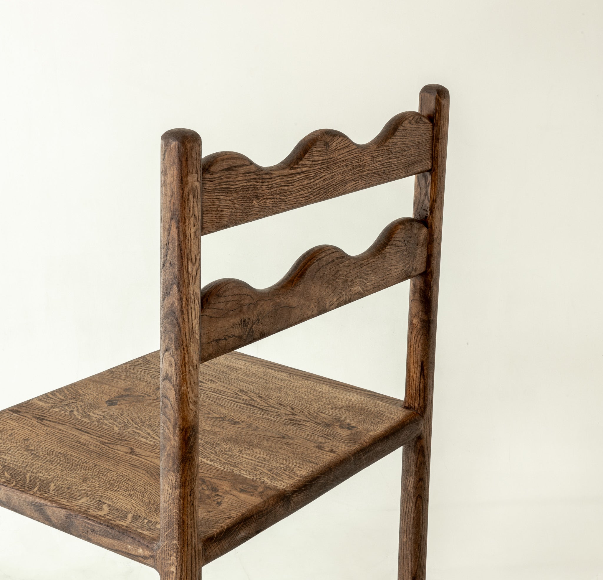 Charlie Solid Oak Counter Stool - close up of the backrest