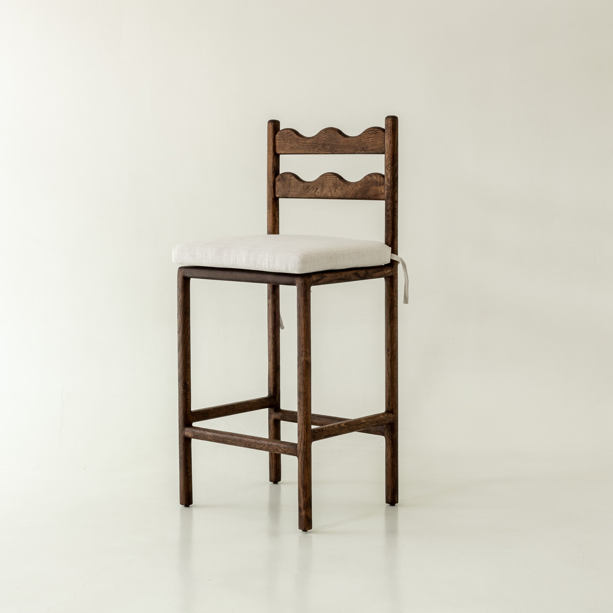 Charlie Solid Oak Counter Stool - front angle