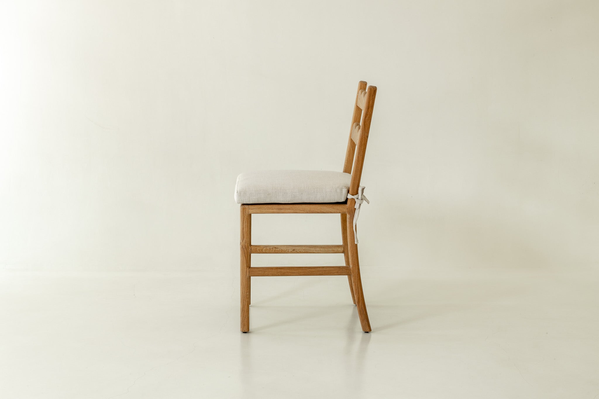 Charlie Solid Oak Dining Chair With Cushion - Side angle 