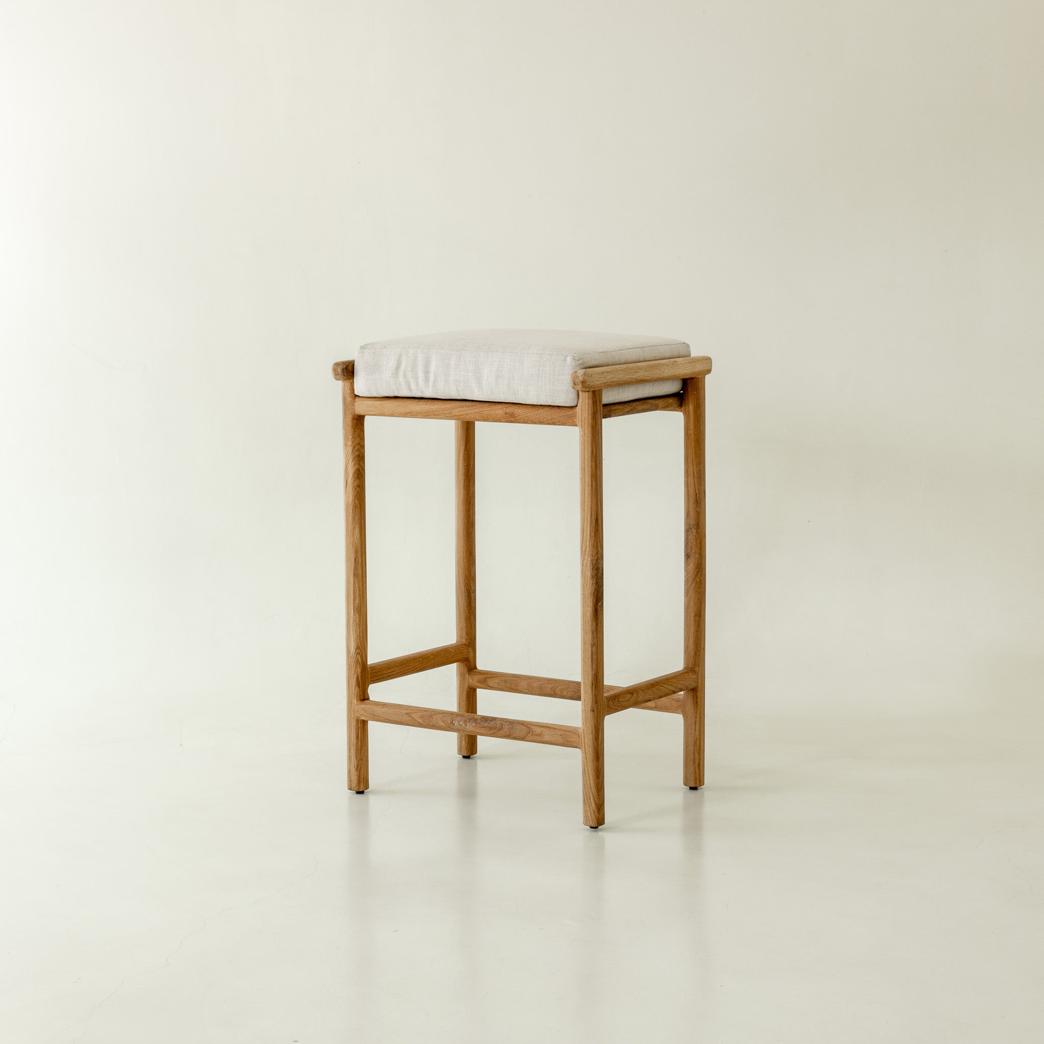 Georgie Solid Oak Counter Stool - Front angle 