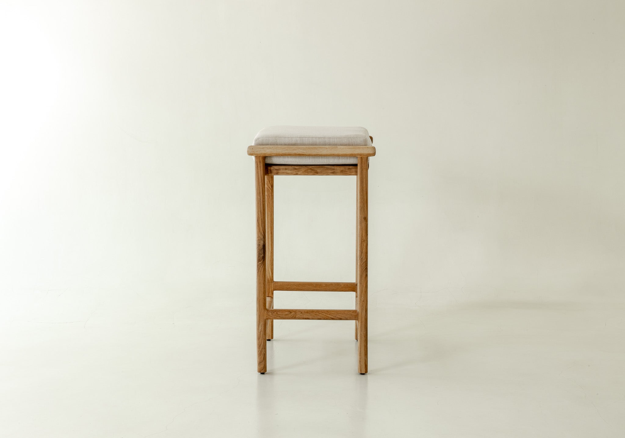 Georgie Solid Oak Counter Stool - side angle 