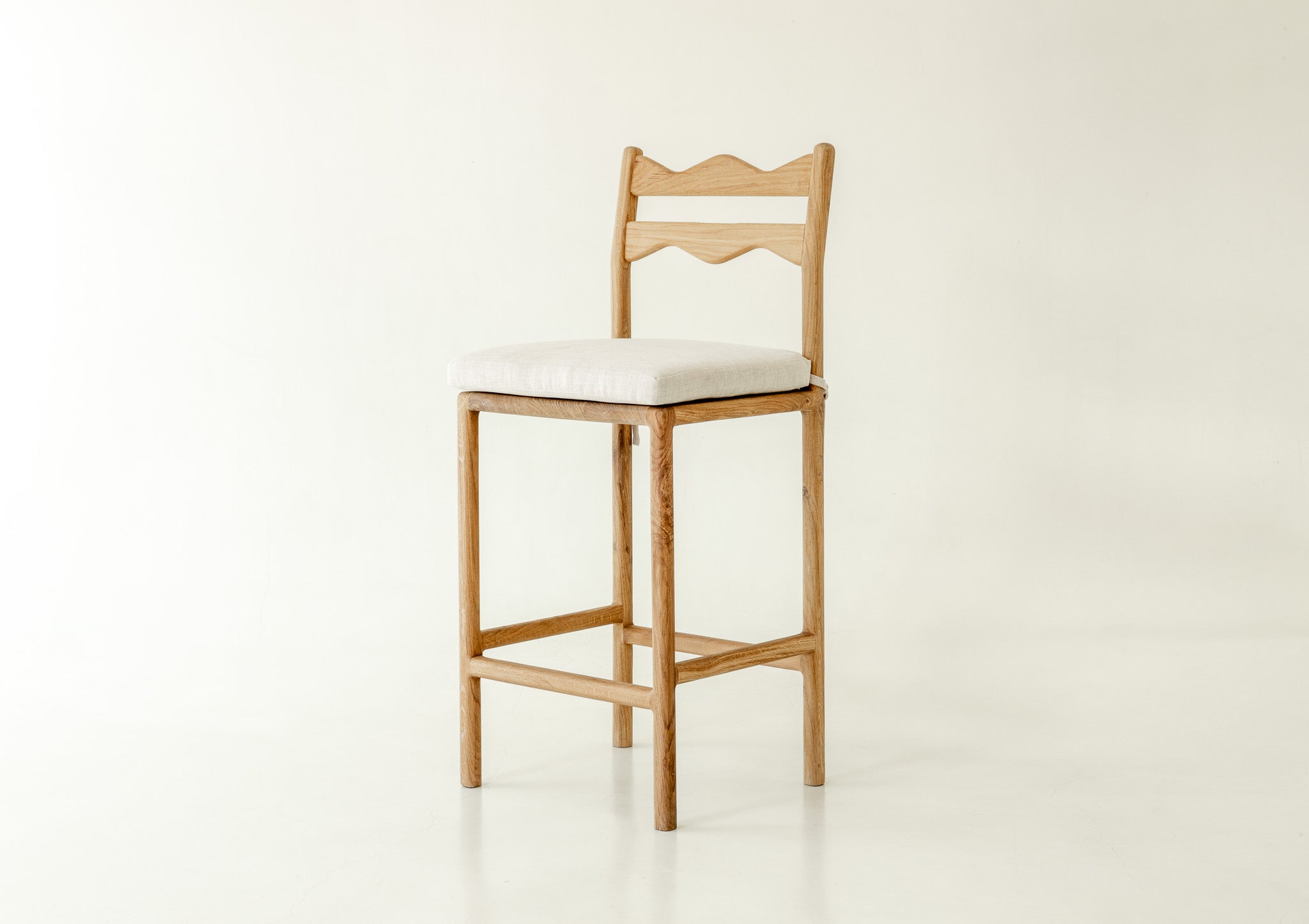 Jasper Solid Oak Counter Stool - Front Angle 