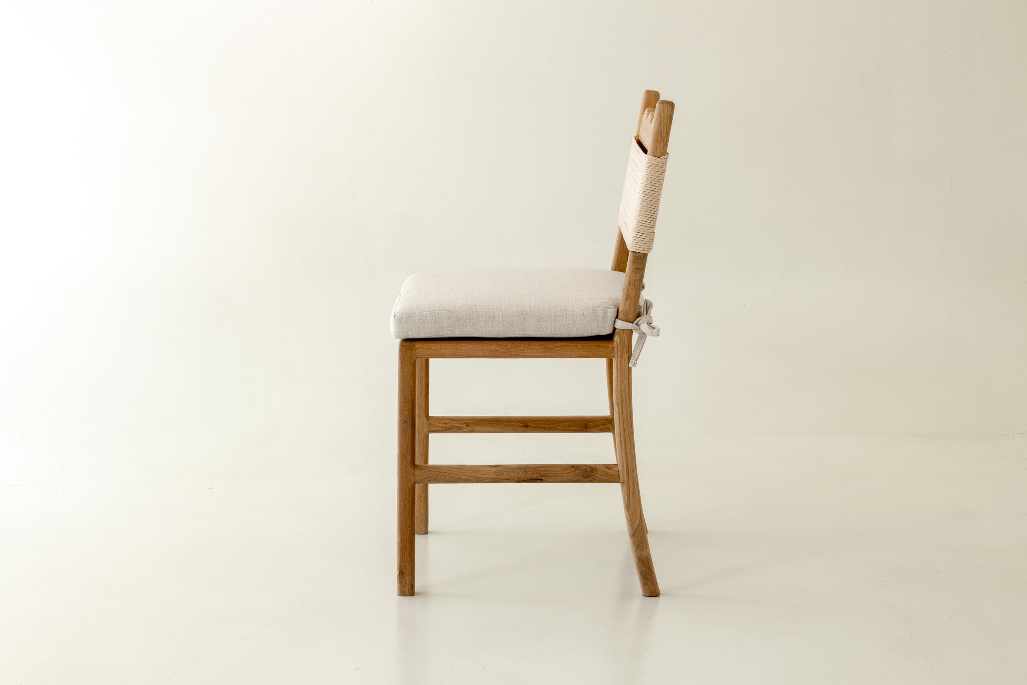 
Lilly solid oak dining chair with cushion - side angle  
