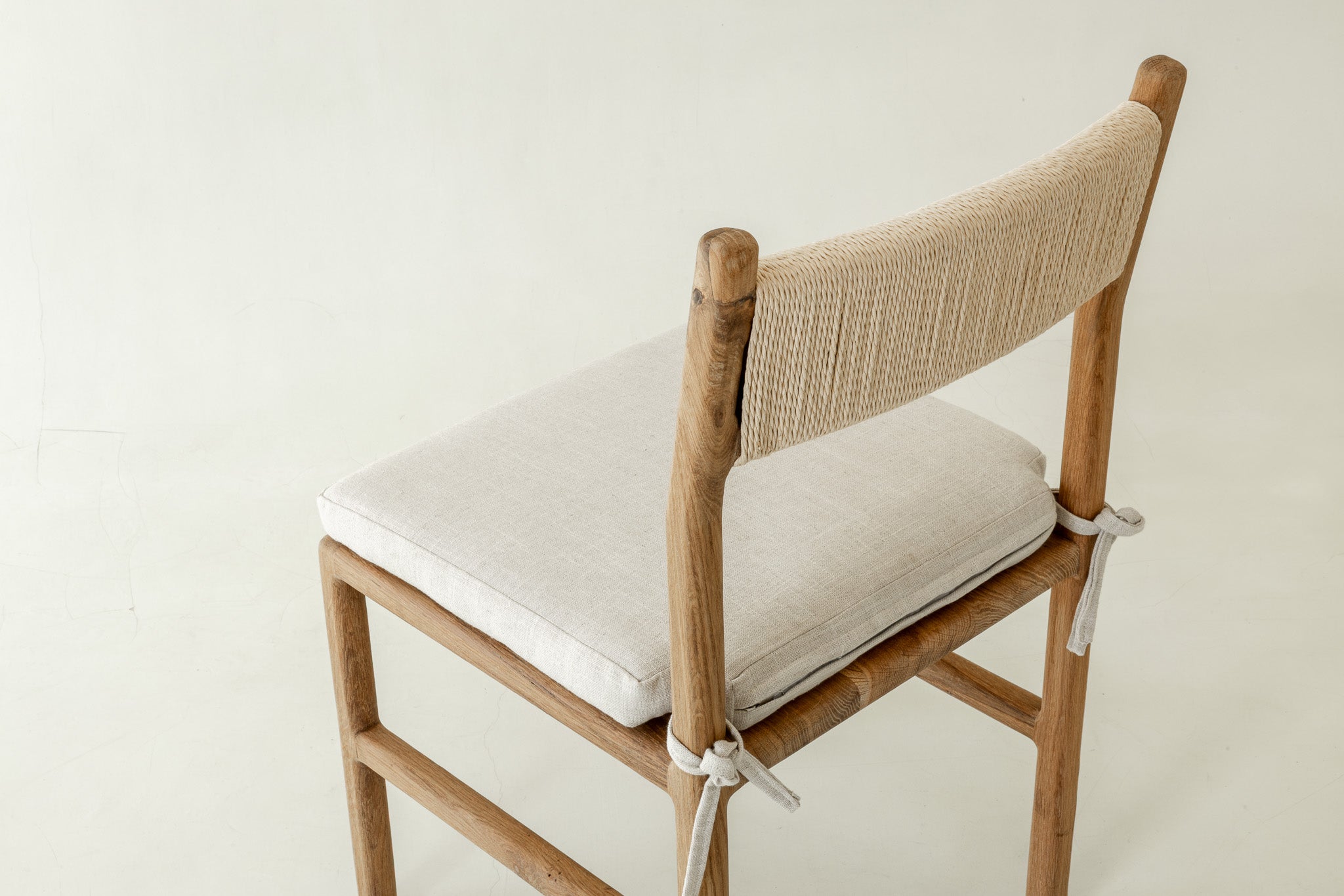 Nara Solid Oak Counter Stool - close up of the back rest
