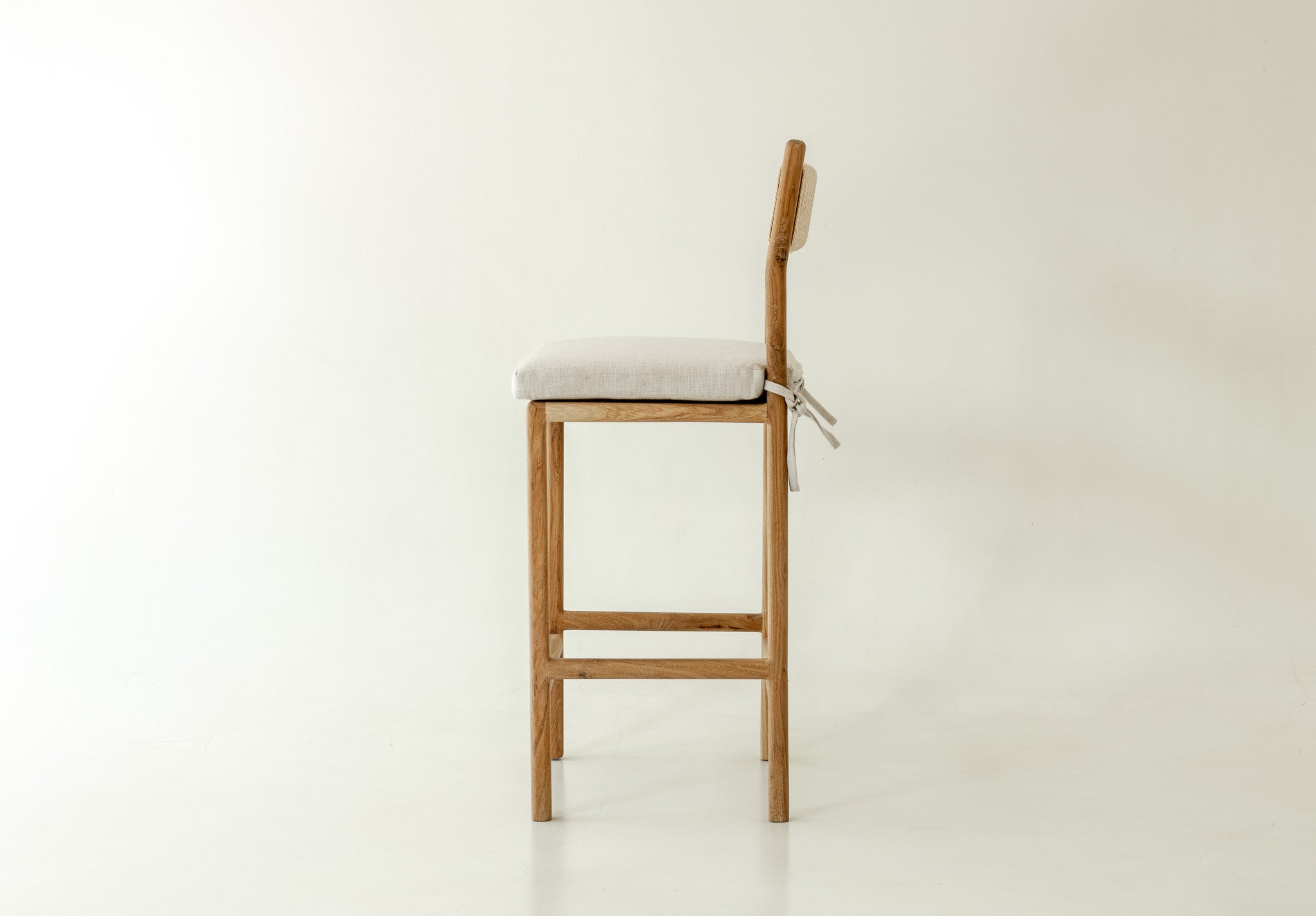 Nara Solid Oak Counter Stool - side angle 