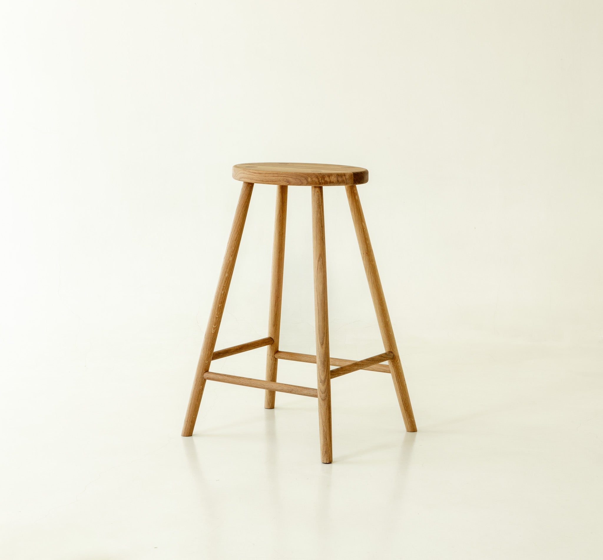 Wellington Solid Oak Counter Stool - Front angel 