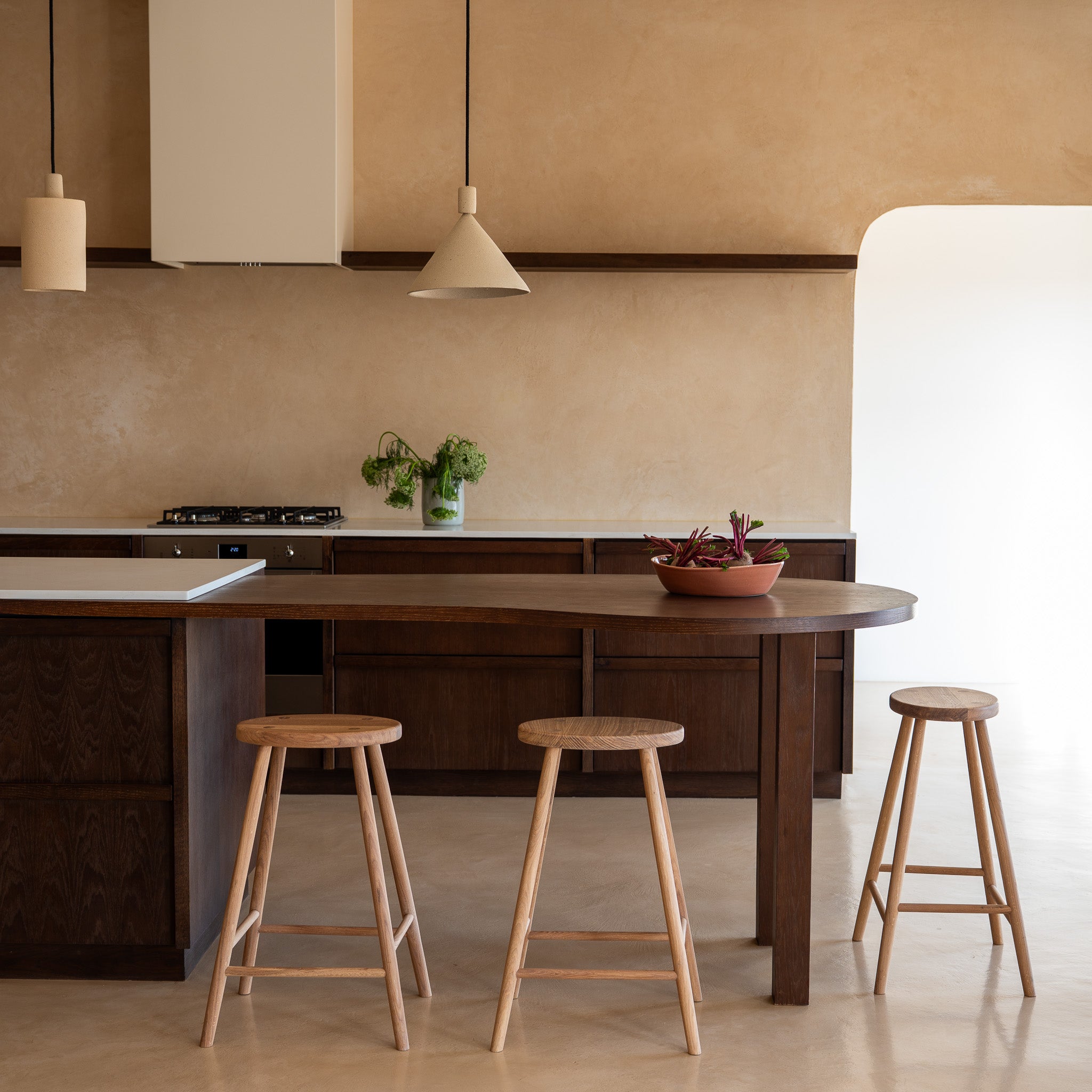 Wellington Solid Oak Counter Stool - Photo in a kitchen 